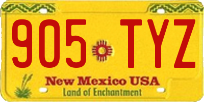 NM license plate 905TYZ