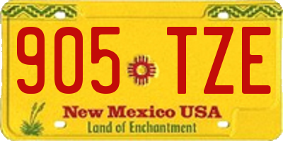 NM license plate 905TZE