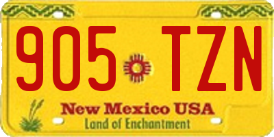 NM license plate 905TZN