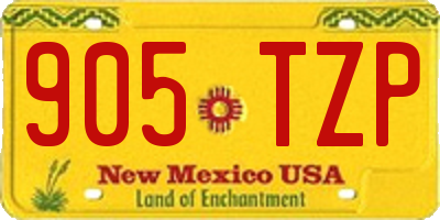NM license plate 905TZP