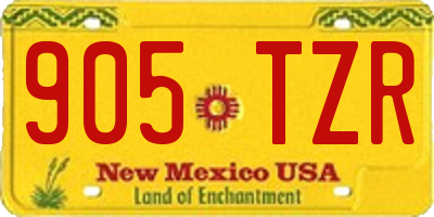 NM license plate 905TZR