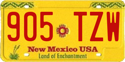 NM license plate 905TZW