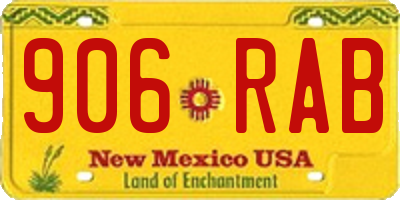 NM license plate 906RAB