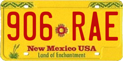 NM license plate 906RAE