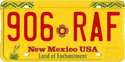 NM license plate 906RAF