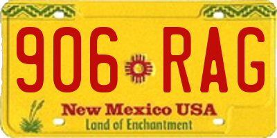 NM license plate 906RAG