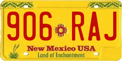 NM license plate 906RAJ