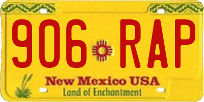 NM license plate 906RAP