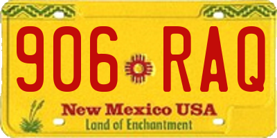 NM license plate 906RAQ
