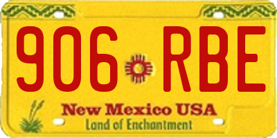 NM license plate 906RBE