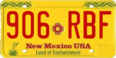 NM license plate 906RBF