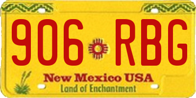 NM license plate 906RBG