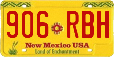 NM license plate 906RBH