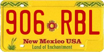 NM license plate 906RBL