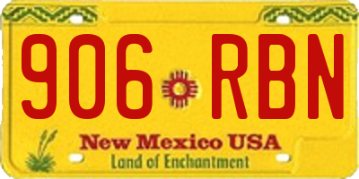 NM license plate 906RBN