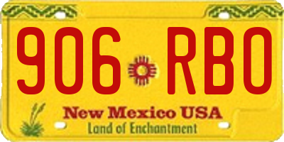 NM license plate 906RBO