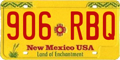 NM license plate 906RBQ