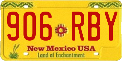 NM license plate 906RBY