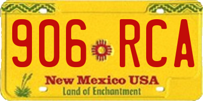 NM license plate 906RCA