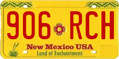 NM license plate 906RCH