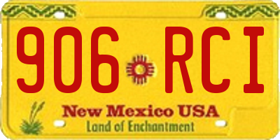 NM license plate 906RCI