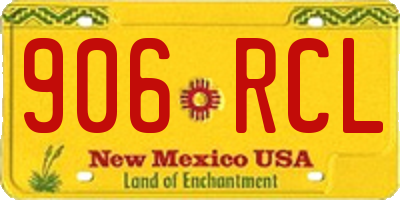 NM license plate 906RCL