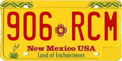 NM license plate 906RCM