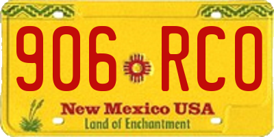 NM license plate 906RCO