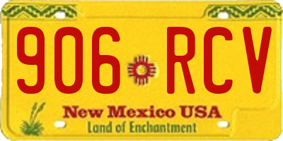 NM license plate 906RCV