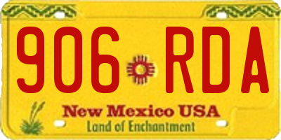 NM license plate 906RDA