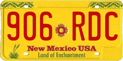 NM license plate 906RDC