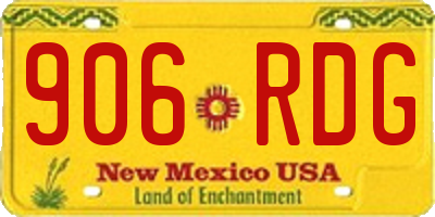 NM license plate 906RDG
