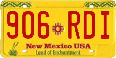 NM license plate 906RDI