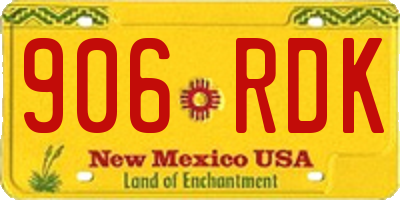 NM license plate 906RDK