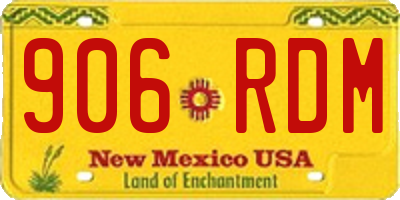 NM license plate 906RDM