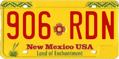 NM license plate 906RDN