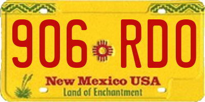 NM license plate 906RDO