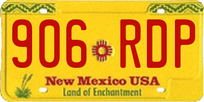 NM license plate 906RDP