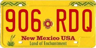 NM license plate 906RDQ