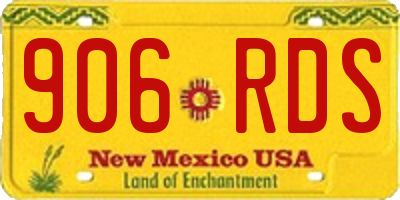 NM license plate 906RDS