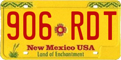 NM license plate 906RDT
