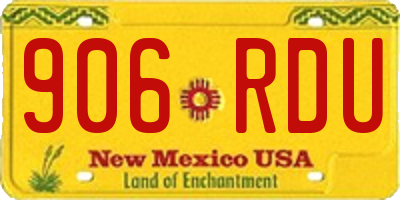 NM license plate 906RDU