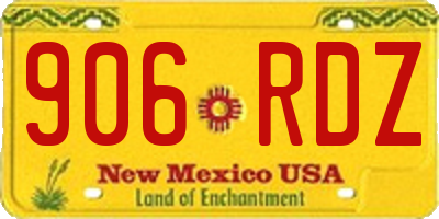 NM license plate 906RDZ
