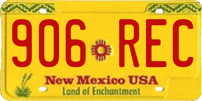 NM license plate 906REC