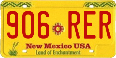 NM license plate 906RER