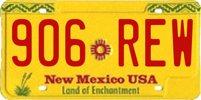 NM license plate 906REW