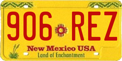 NM license plate 906REZ