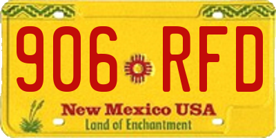 NM license plate 906RFD