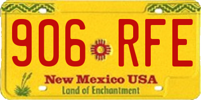 NM license plate 906RFE