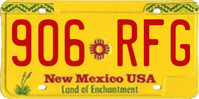 NM license plate 906RFG